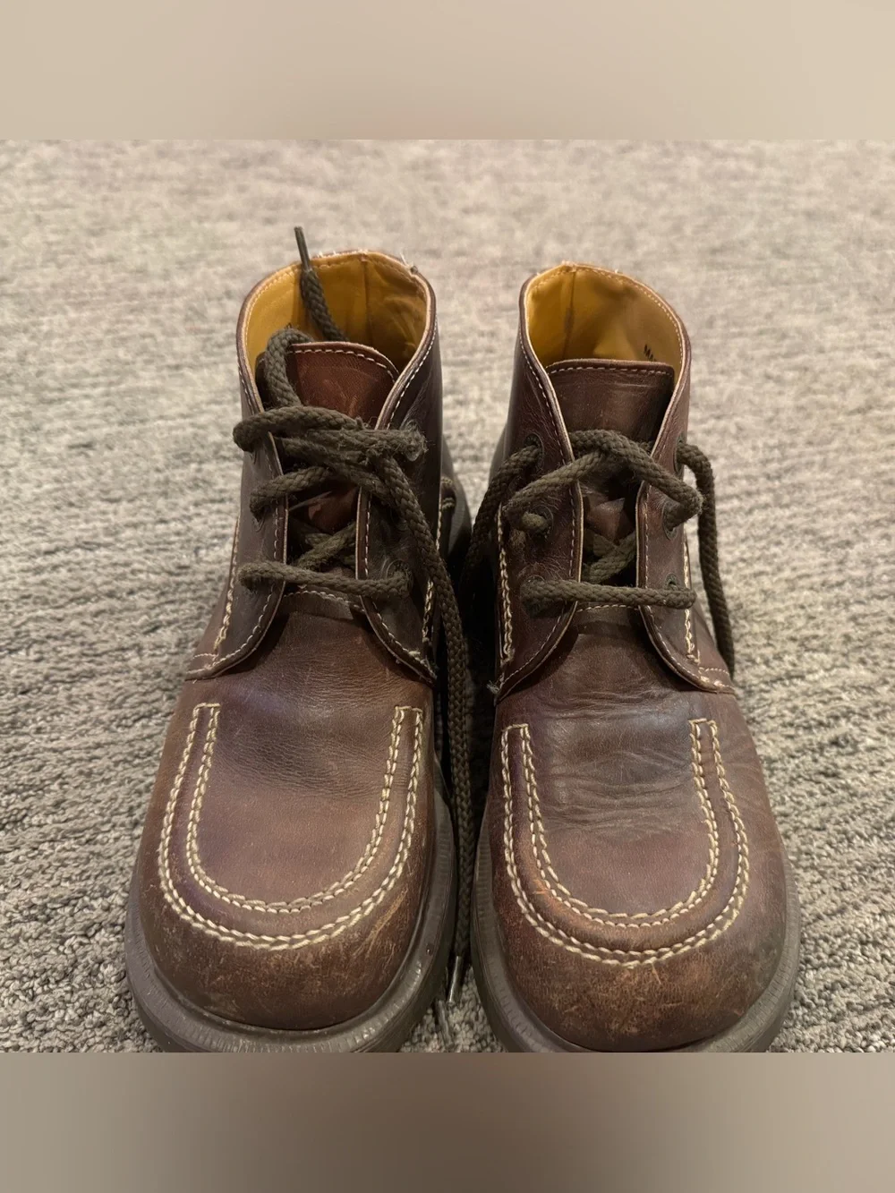 Dr. Martens Kids Brown Leather Lace-Up Boots